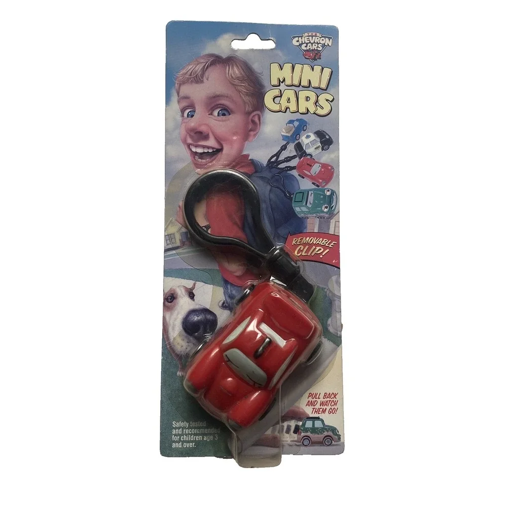 Chevron Cars Mini Removable Clip Red‎ VTG New Backpack Toy